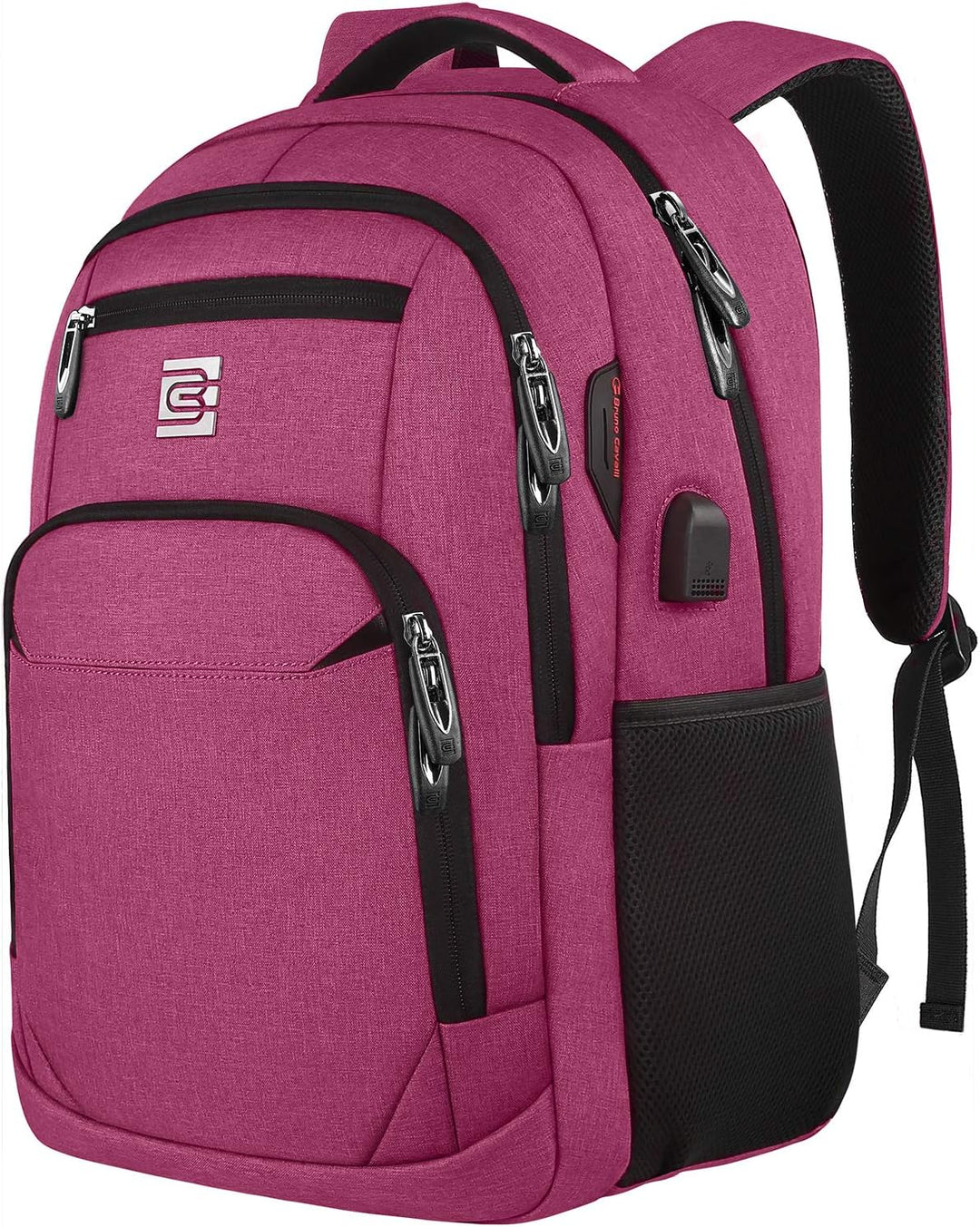Backpack worn by a student on a campus, emphasizing its use as a school bag with anti-theft features