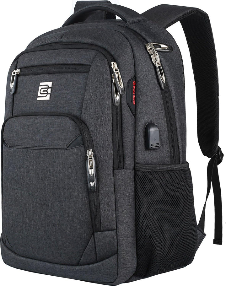 Commuter friendly anti-theft backpack, quick access pockets, USB charging, padded back panel.