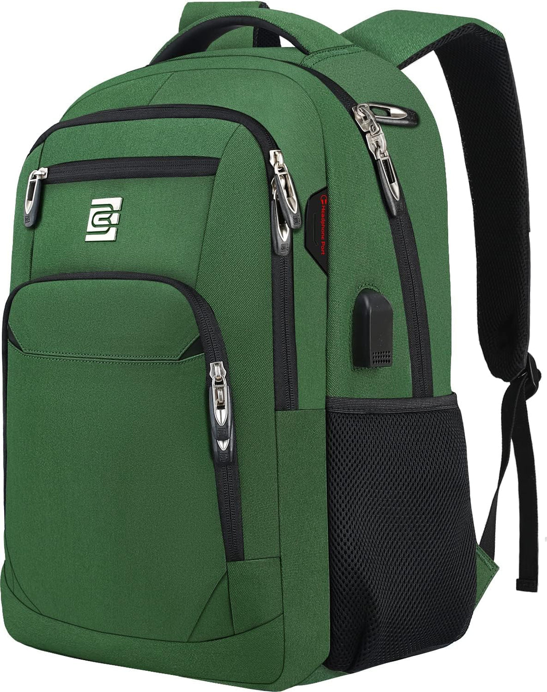 Anti-theft backpack carried by a commuter on a public transport, illustrating ease of travel and security