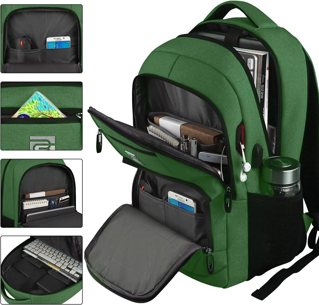 Close-up of a smartphone connected to the USB port of the anti-theft backpack, convenient for charging on-the-go