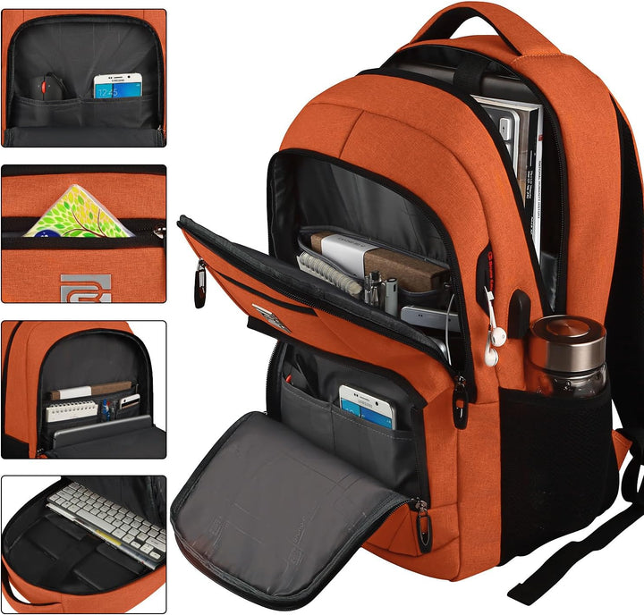 Unisex anti-theft travel backpack, lightweight, USB port for on-the-go device charging.