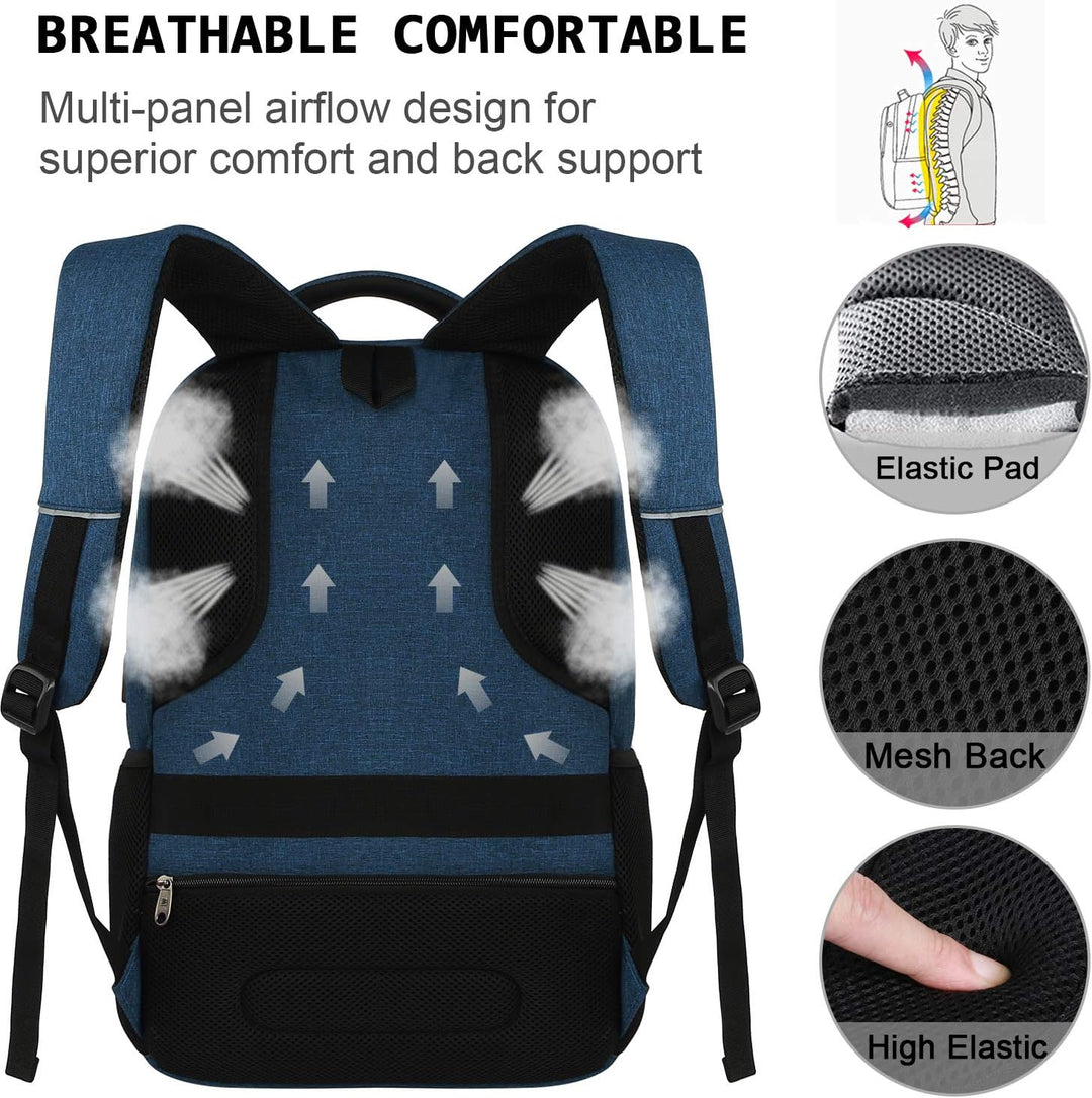 Side profile of water-resistant unisex travel backpack showing hidden zippers, perfect for securing a laptop
