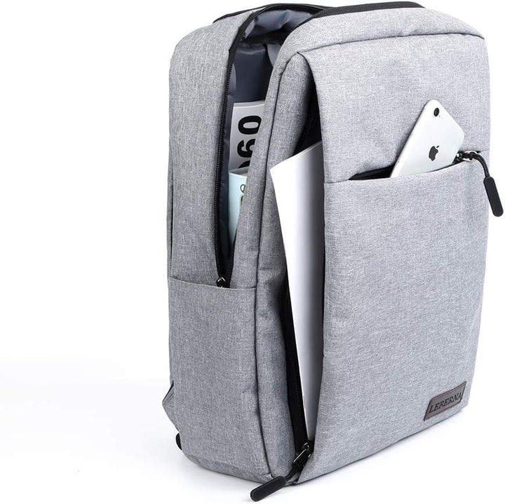 Stylish unisex travel backpack with USB charging. Slim design for easy carrying through airports & cities.