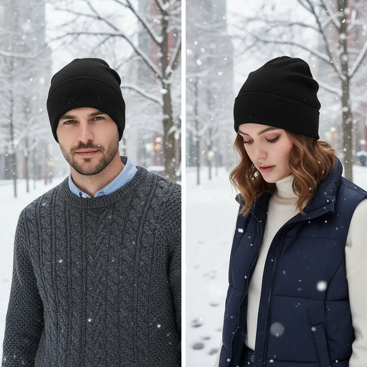 Unisex Slouchy Beanie Hat in a neutral color, made from soft Australian wool, perfect for winter warmth
