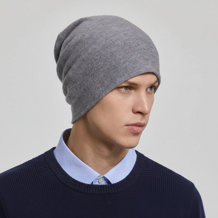 Unisex winter hat, a slouchy wool beanie in a deep forest green, an essential cold-weather accessory