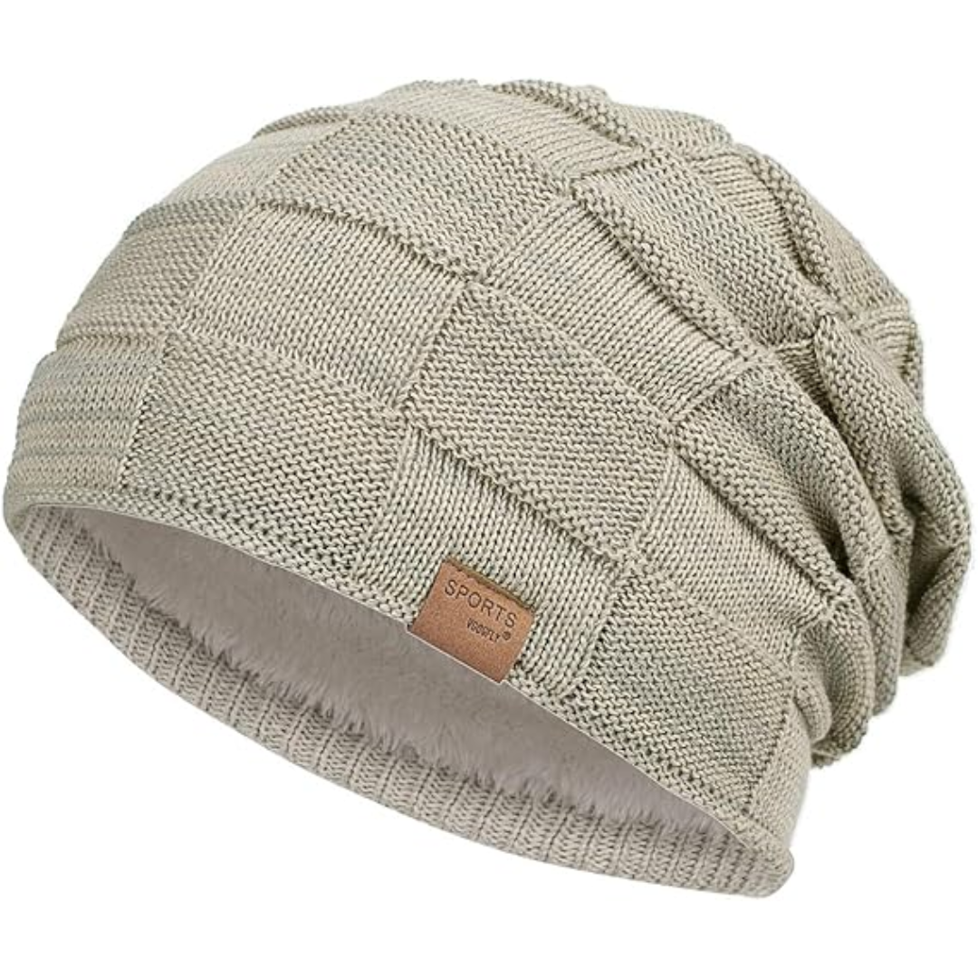 Warm knit slouchy winter hat. Unisex beanie, great for cold weather & style.