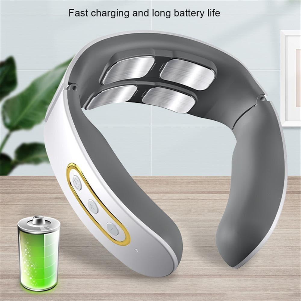 Portable smart 4D neck & shoulder massager with heat therapy for on-the-go stress relief.