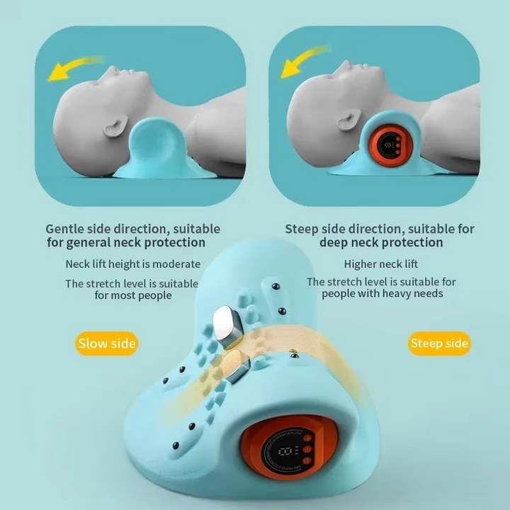 High-tech smart electric neck massager with adjustable heat and pulse modes for personalized pain relief.