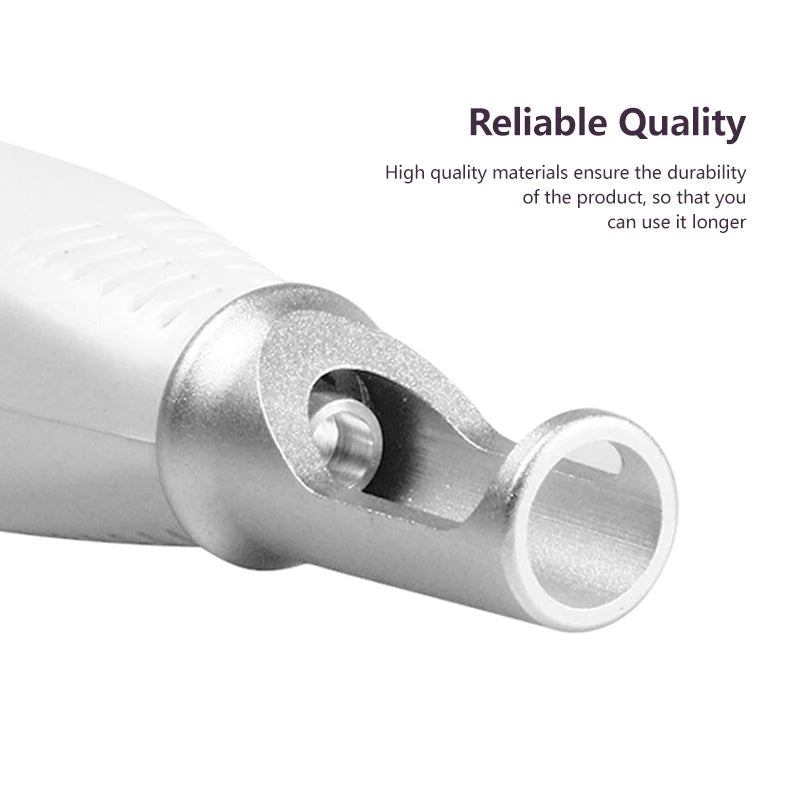 Hand holding the Smart Laser Pen, a home beauty tool for dark spot correction and skin rejuvenation.