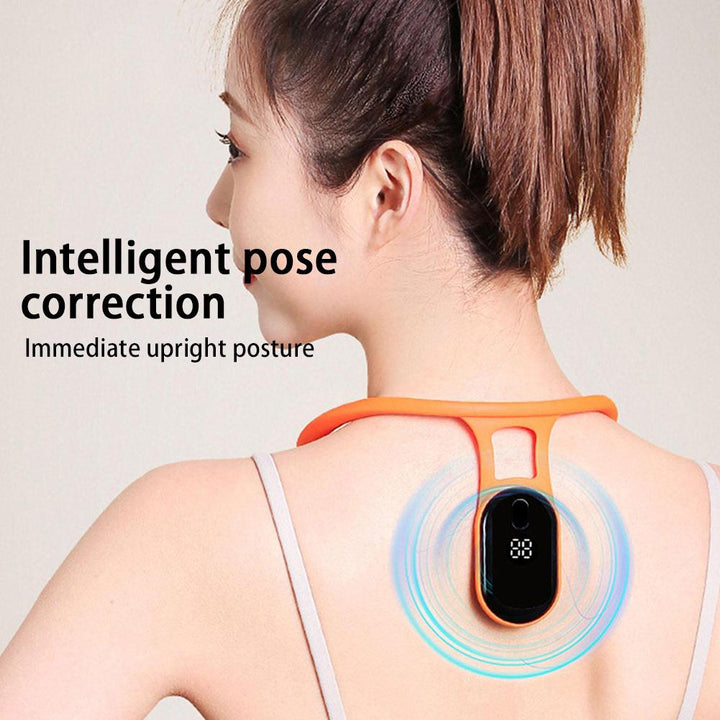 PosturePerfect smart posture corrector worn discreetly, providing comfortable back support & spinal alignment.