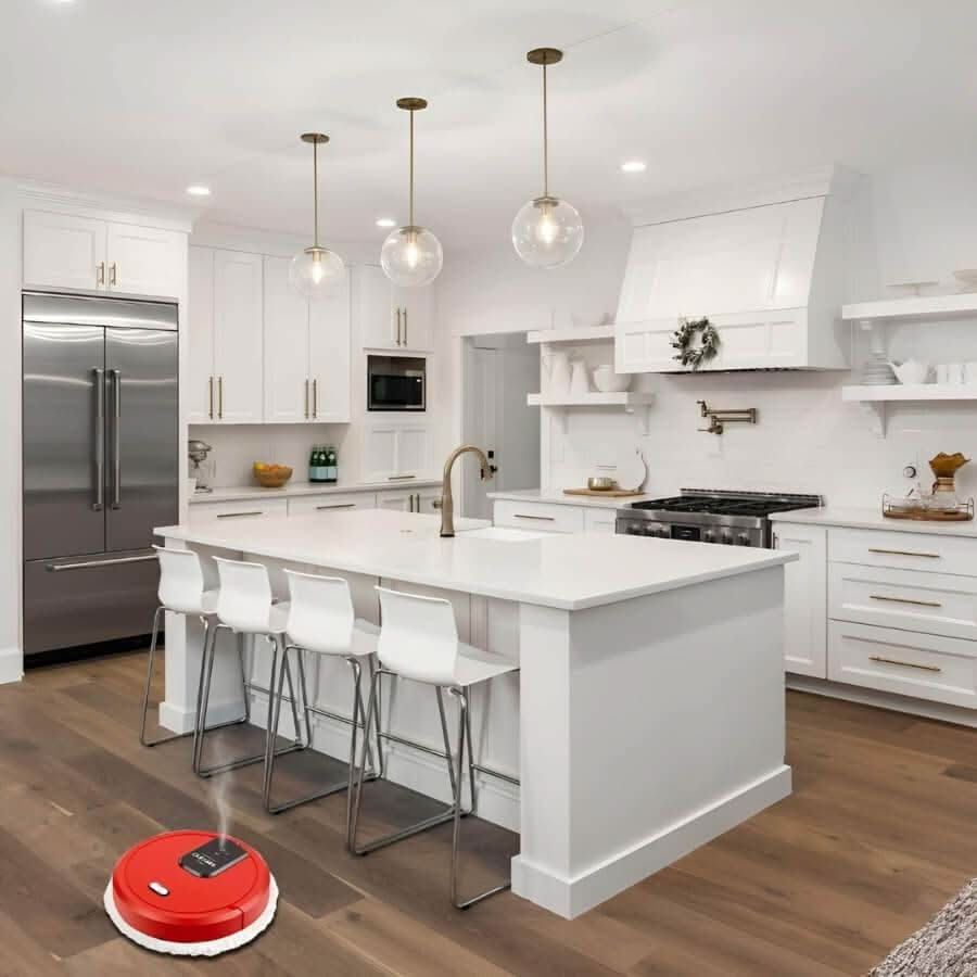 Automated robot floor cleaner for gleaming hardwood floors. Cordless, efficient, and smart home compatible. USB charged.