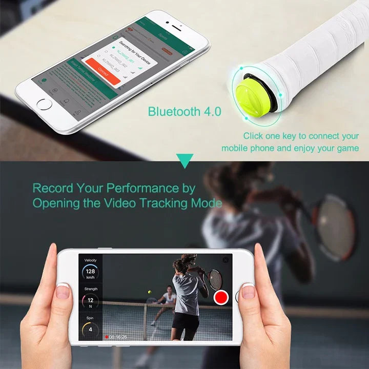 Compact unisex smart tennis sensor for real-time performance tracking, swing analysis, & data-driven game improvement.