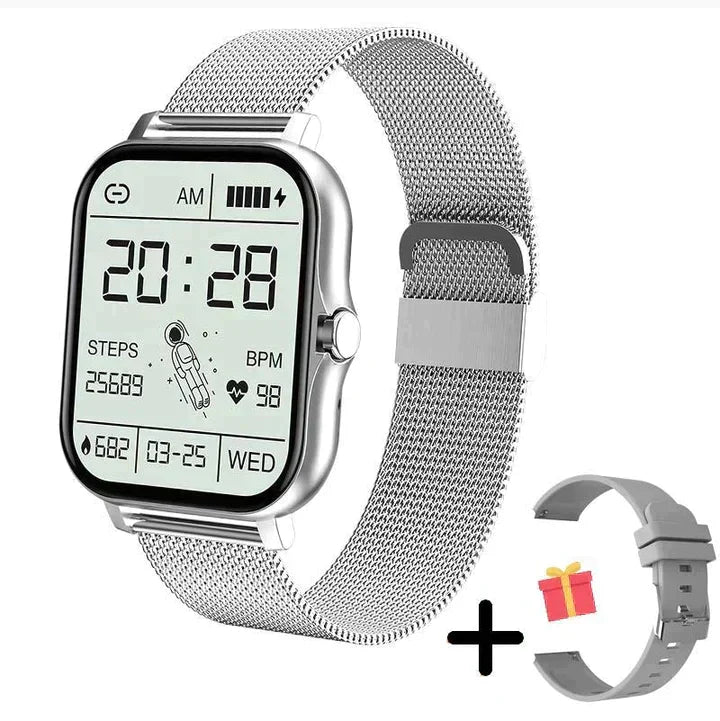 Advanced unisex wearable tech smart watch, a daily fitness & activity tracker with Bluetooth calling & health monitor.