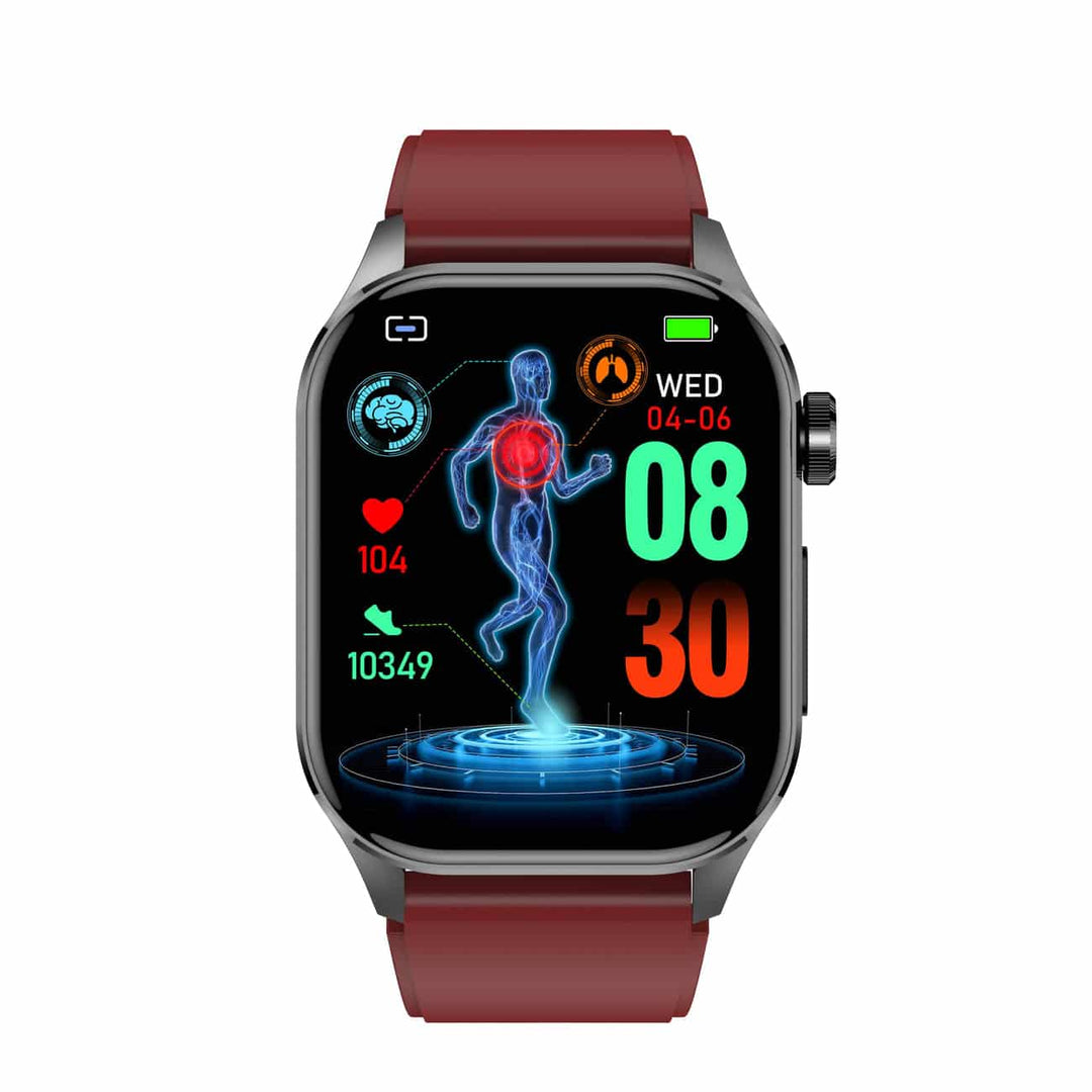 Unisex smartwatch for active lifestyles. Tracks ECG, BP, fitness. Essential health gadget.
