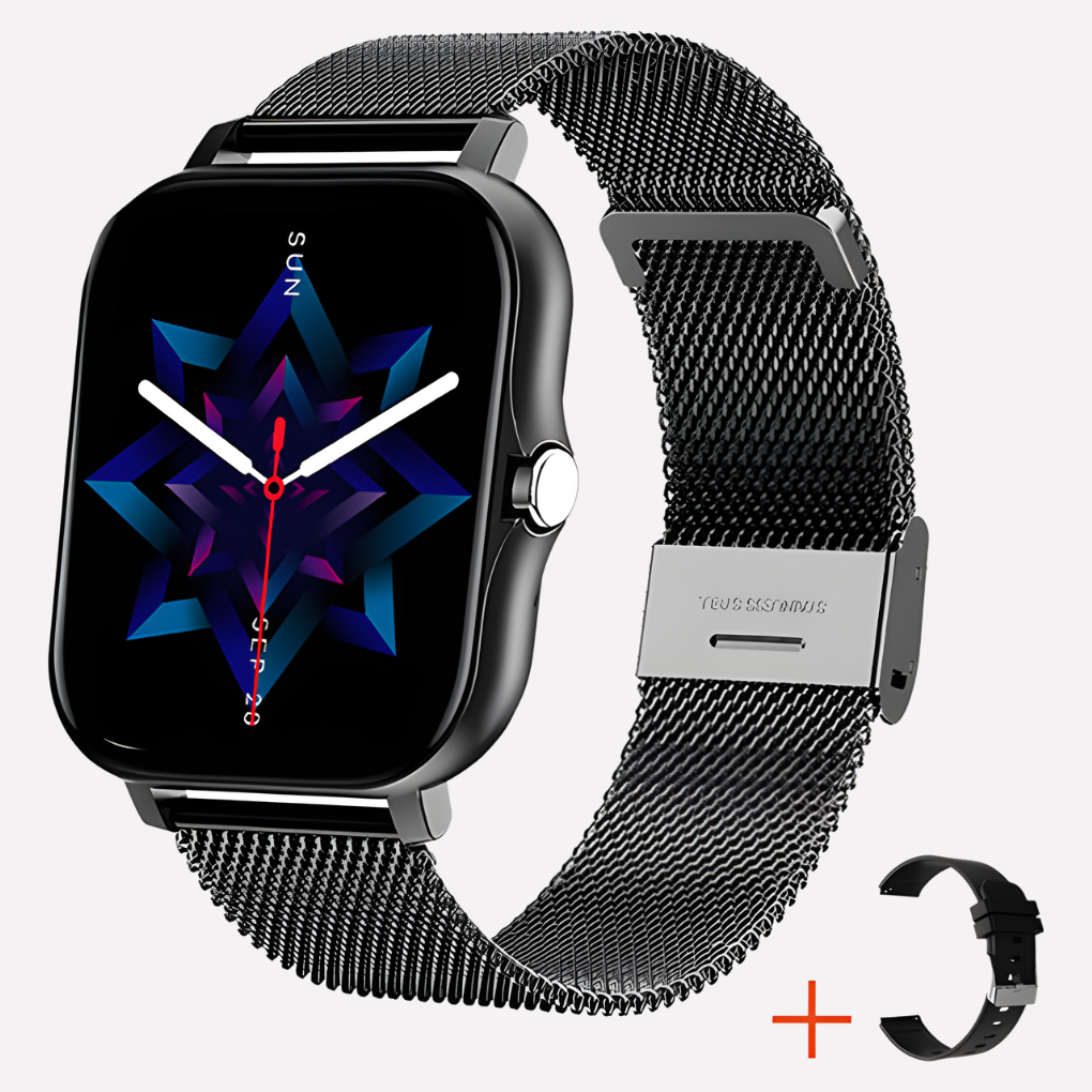 Sleek unisex wearable smartwatch. Features GPS tracking, SOS call, and essential daily tech for active lifestyles.