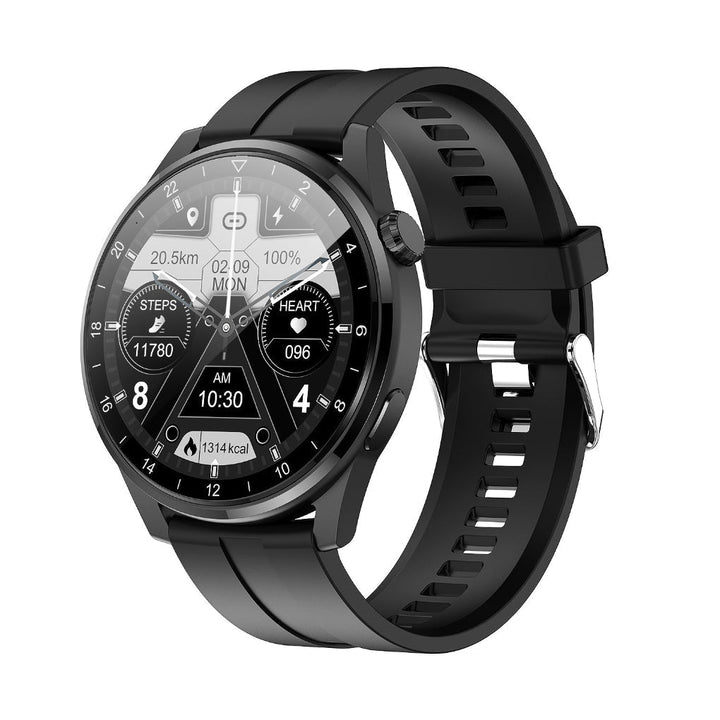 Unisex smartwatch charging on a magnetic dock, ready for Bluetooth calls, fitness tracking & smart alerts.