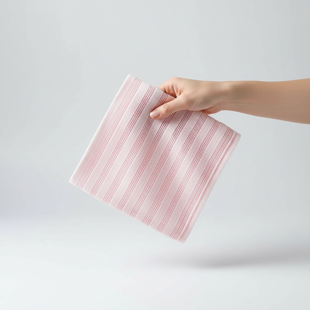 SmoothExfoliate skin towel, a hygienic bath accessory for gentle body scrub and smooth skin