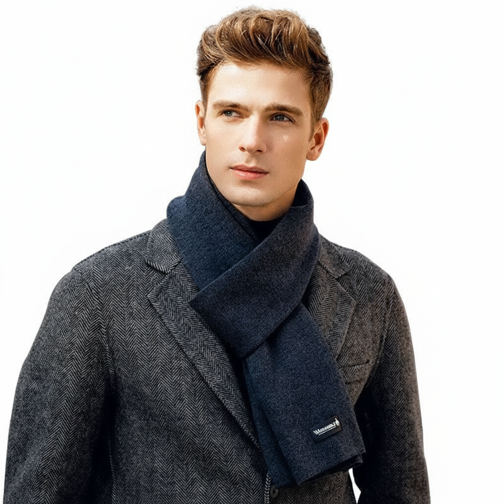 Dark grey cashmere blend unisex winter scarf, soft and warm fashion accessory