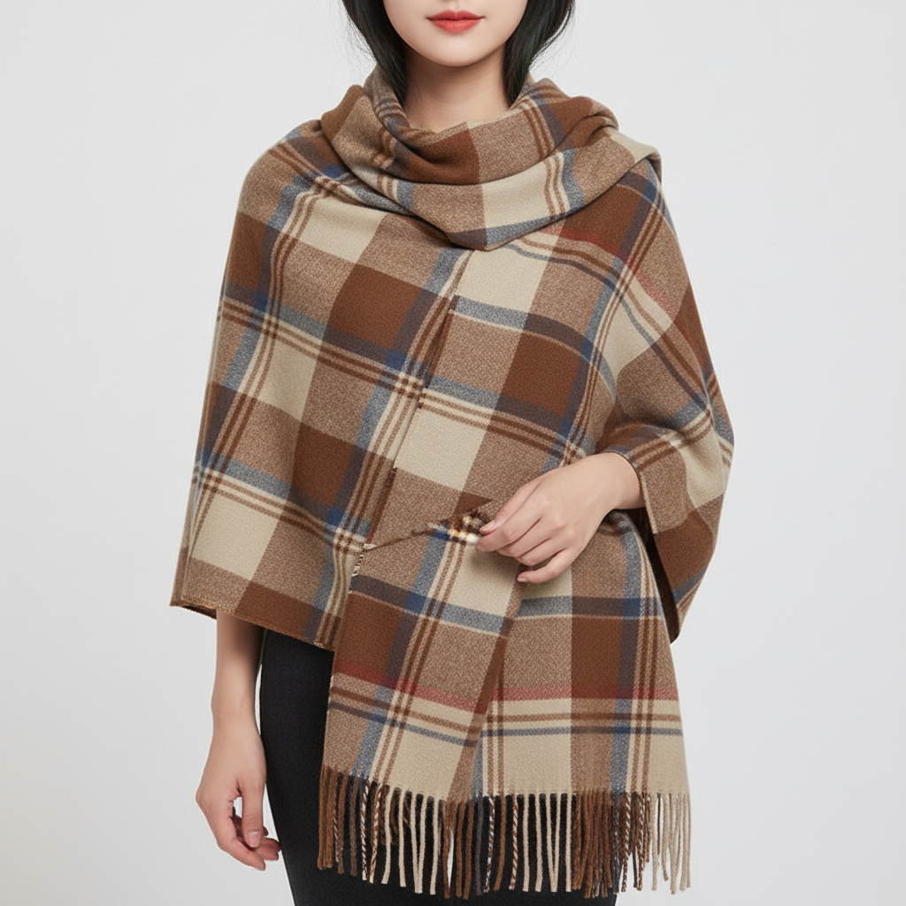 Warm and soft cashmere scarf, diamond pattern, draped beautifully, ideal for cold weather, unisex.