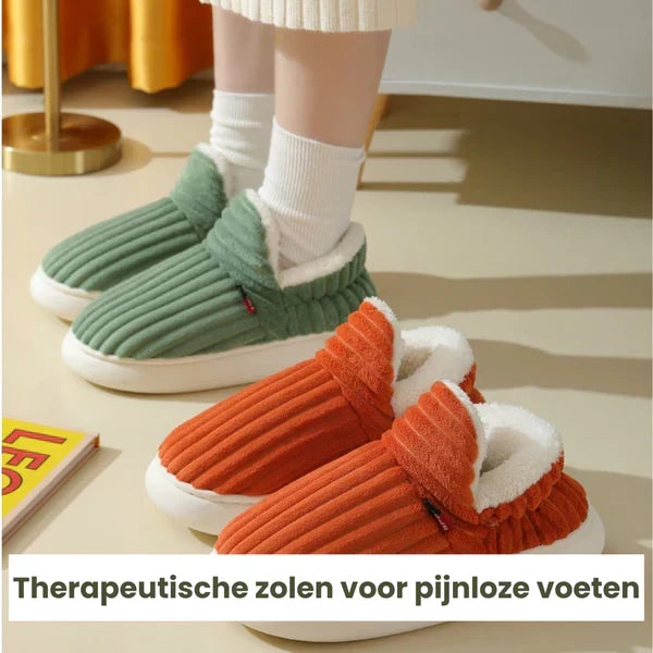 Plush, comfortable WarmHaven unisex indoor slippers with non-slip sole, ideal for cozy evenings.