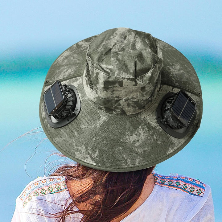 Breathable material of the solar fan cooling hat, ensuring comfort and UV protection.