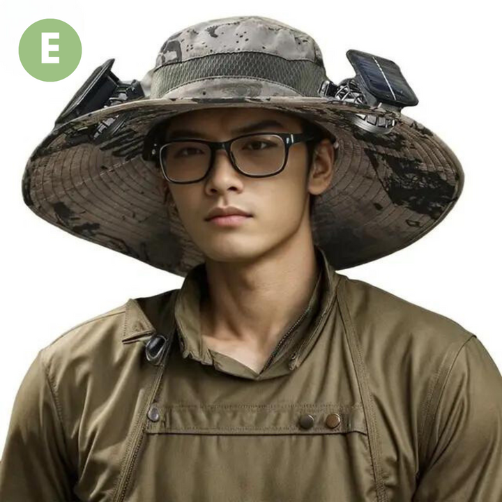 Stay cool with this solar fan sun hat; ultimate outdoor cooling & UV protection for summer.