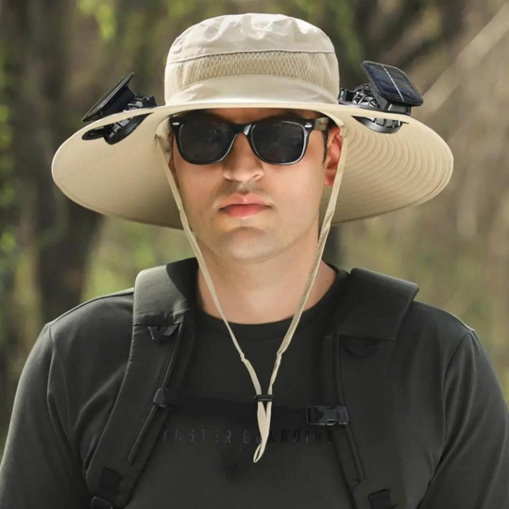 A person showcasing the SolarCool VentiHut, emphasizing its lightweight design and sun defense.