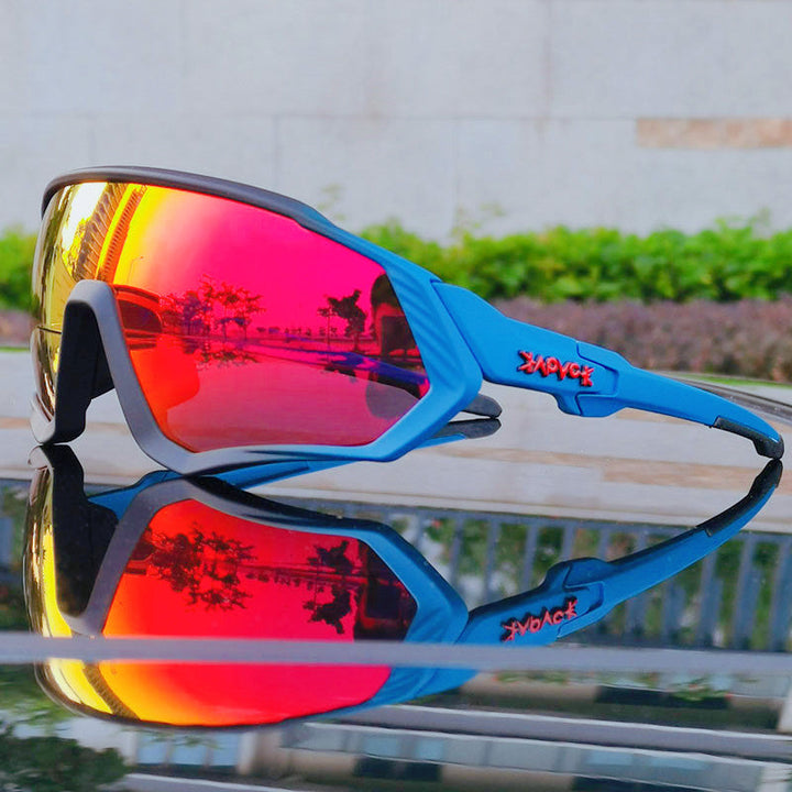 Durable SolarGlide polarized sport sunglasses, unisex eyewear for athletes needing UV protection in active outdoor sports.