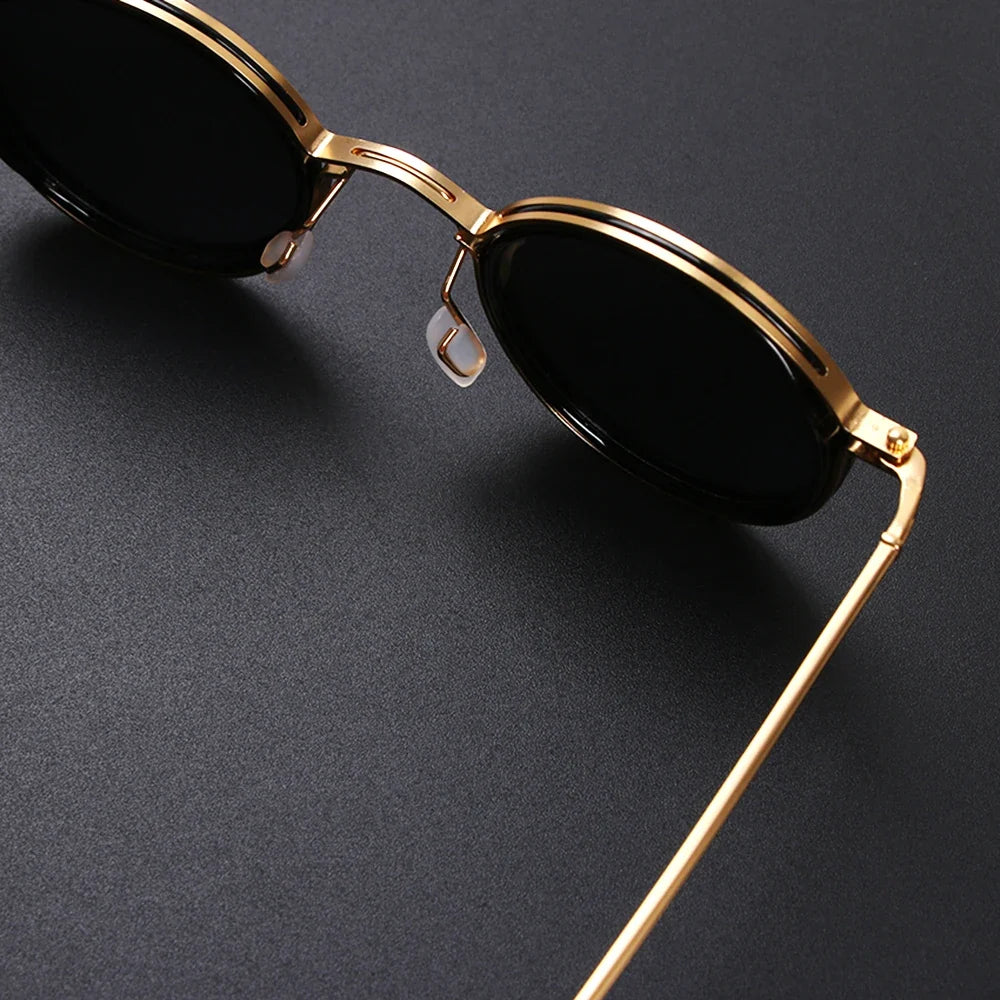Close-up of Solis polarized sunglasses. Detail shot highlighting anti-glare lenses & stylish unisex design.