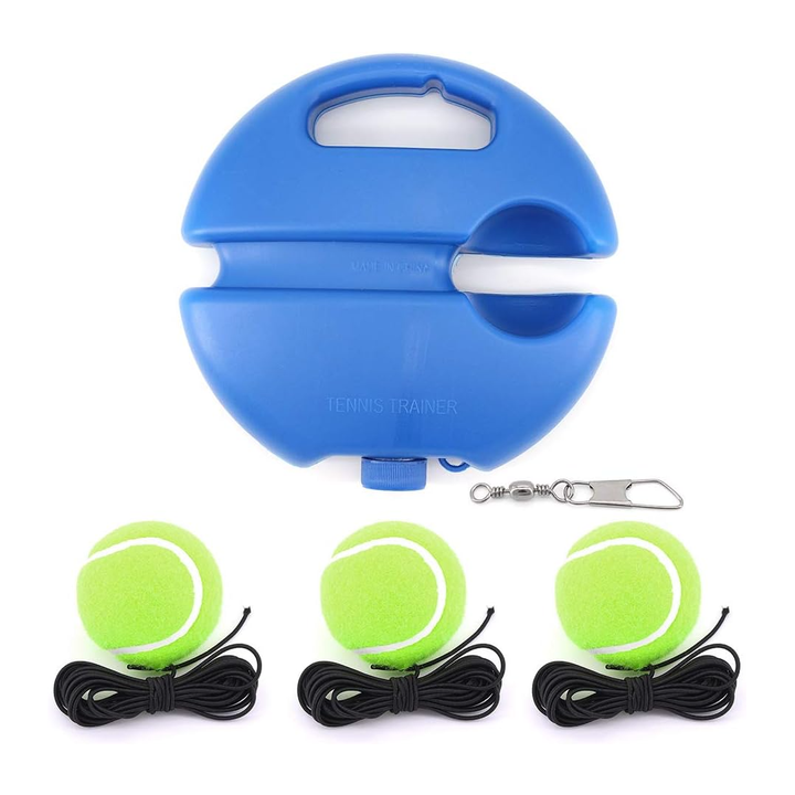 Compact tennis trainer for independent training. Improve speed, agility, and stroke consistency with this gear.