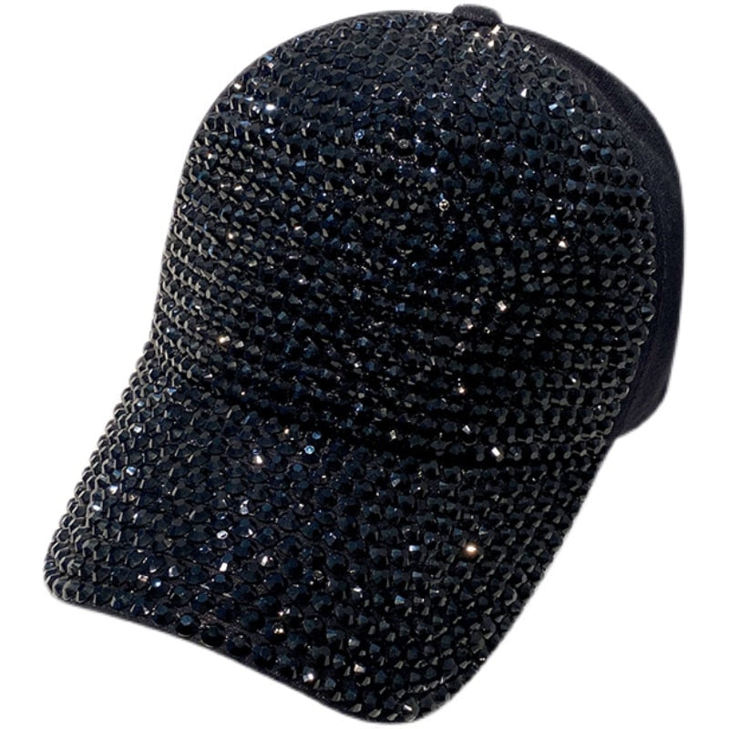 Fashionable glitter baseball cap, a unisex accessory offering ultimate sparkle and style.