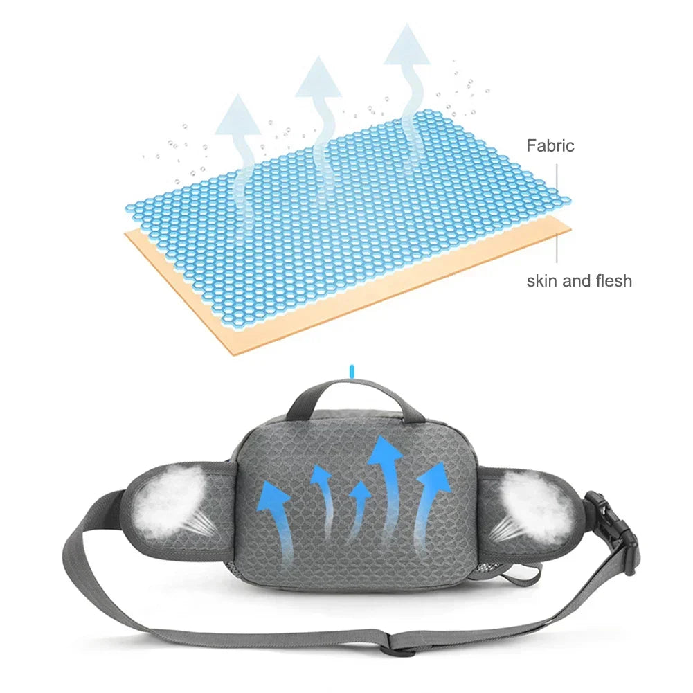 Unisex active hip bag with bottle holder, ideal for men and women's outdoor sports & fitness.