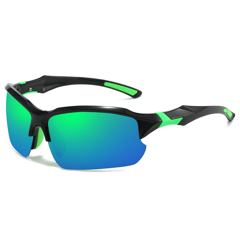 Premium sports sunglasses with polarized lenses for clear vision & UV eye protection during activities.