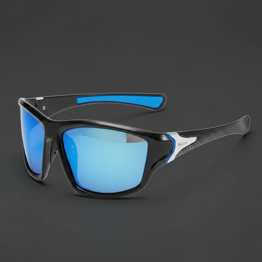 Durable athletic eyewear with UV400 & polarized lenses, essential for outdoor sports & glare protection.