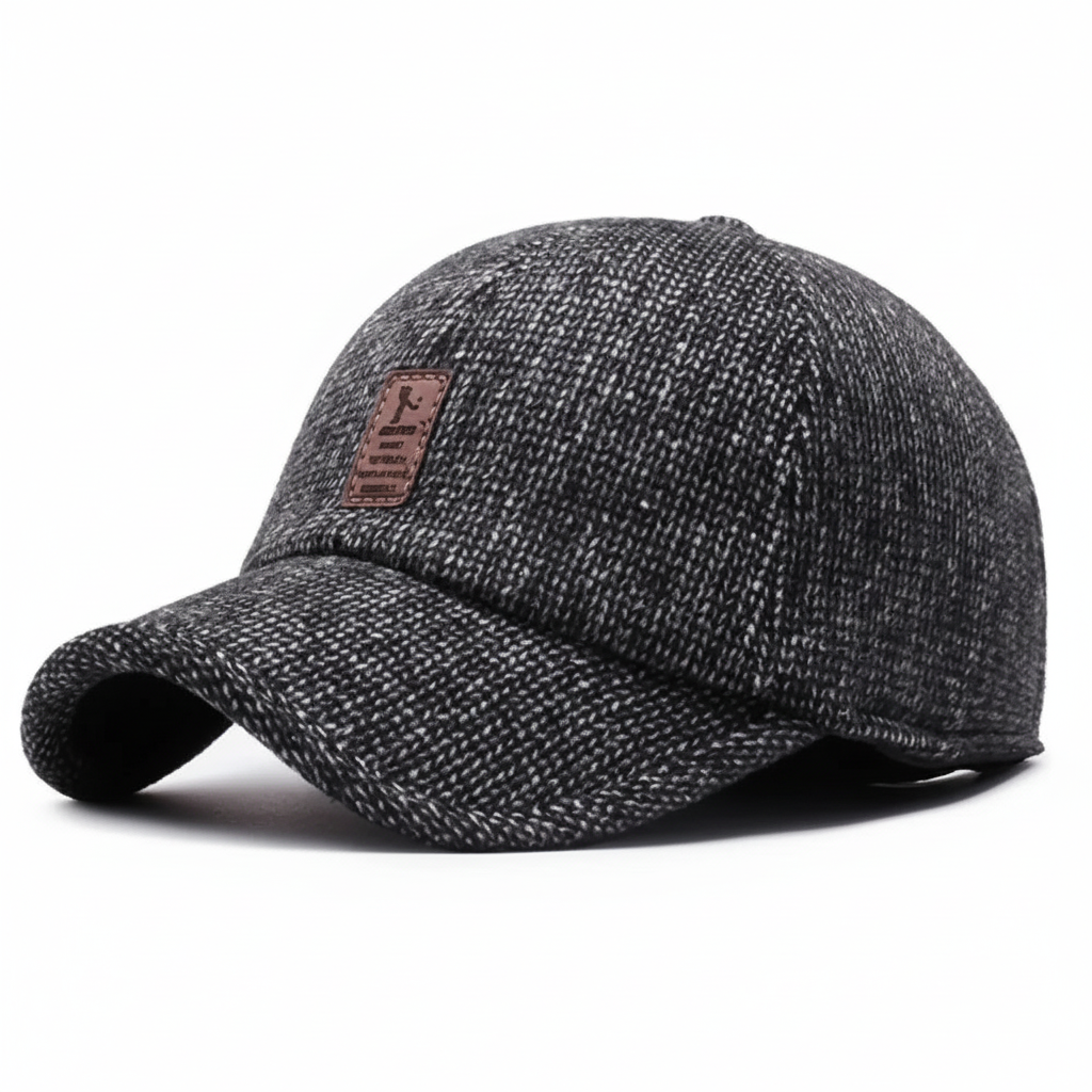 Warm polyester wool sporty retro cap, CultCap, unisex with ear protection, perfect for cold weather casual wear
