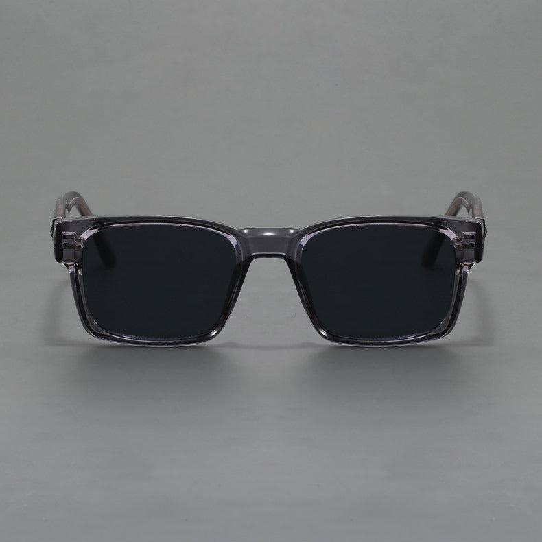 Stylish unisex eyewear: square frame sunglasses with full UV eye protection.