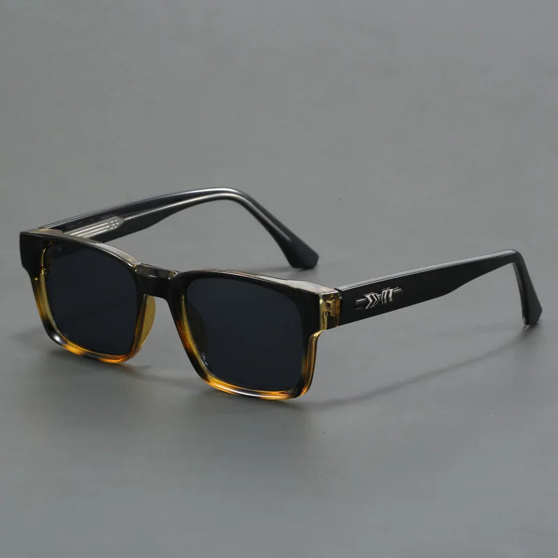 Unisex square frame sunglasses, retro design with anti-glare and UV protection.