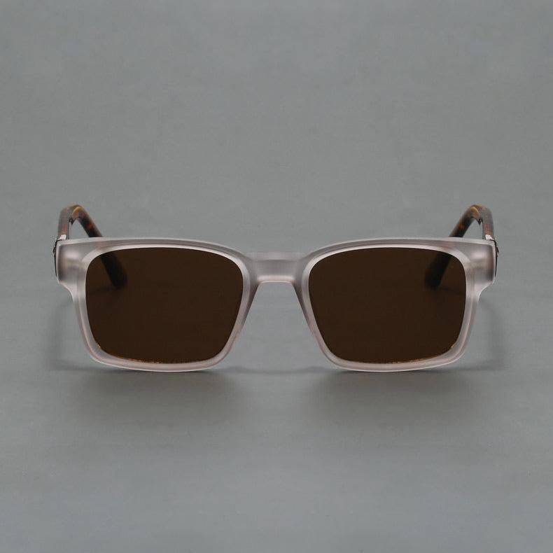 Retro leopard print square frame sunglasses, unisex, ideal for summer travel.