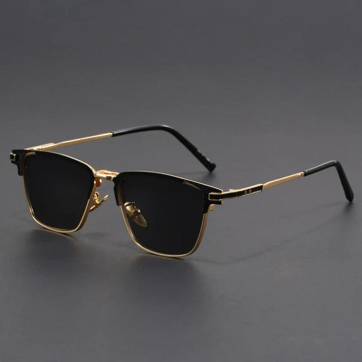 Unisex square sunglasses with UV protection & modern metal accents. Lightweight fashion eyewear.
