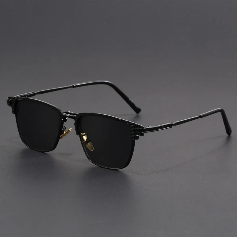 Lightweight unisex square sunglasses with full UV protection. Modern frames & metal accents for stylish eye protection.