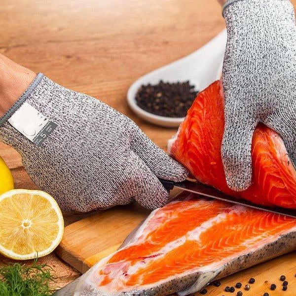 Durable unisex anti-cut glove, stainless steel, ideal for kitchen, woodworking, and workplace hand safety.