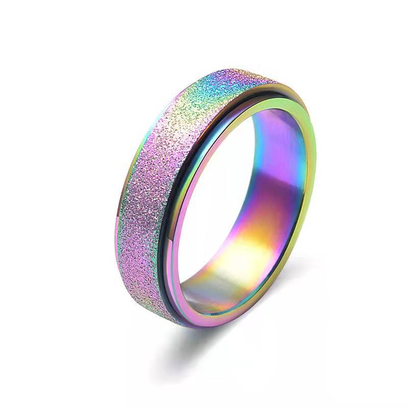 Unisex stainless steel anxiety spinner ring for stress relief & focus. Stylish fidget & meditation jewelry to promote calm.