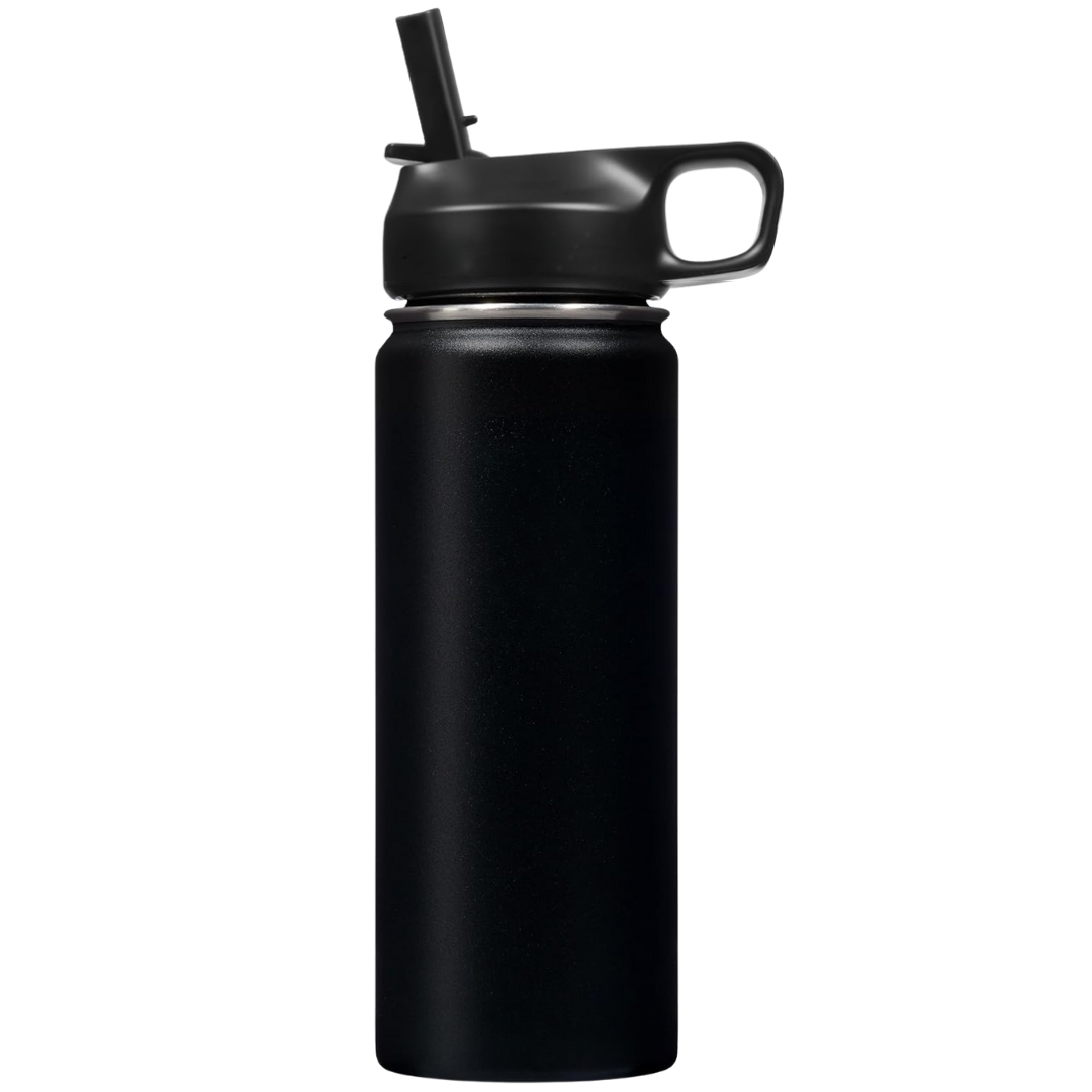 Hydration powerhouse: unisex insulated water bottle with straw.