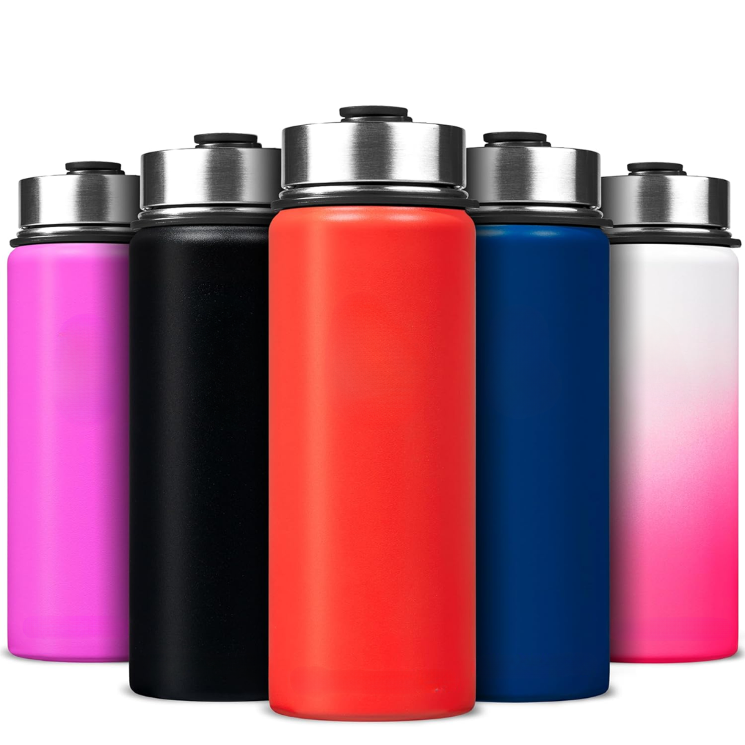 Refreshing cold drinks or warm sips from this insulated stainless steel bottle.
