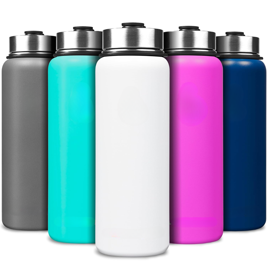 Advanced insulation stainless steel bottle with straw, for optimal temperature.