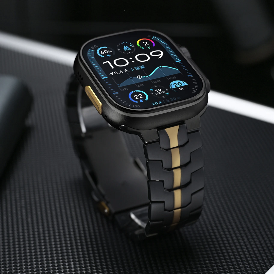 Stylish Wayfarer design stainless steel smartwatch band. Unique unisex metal watch strap for smartwatches.