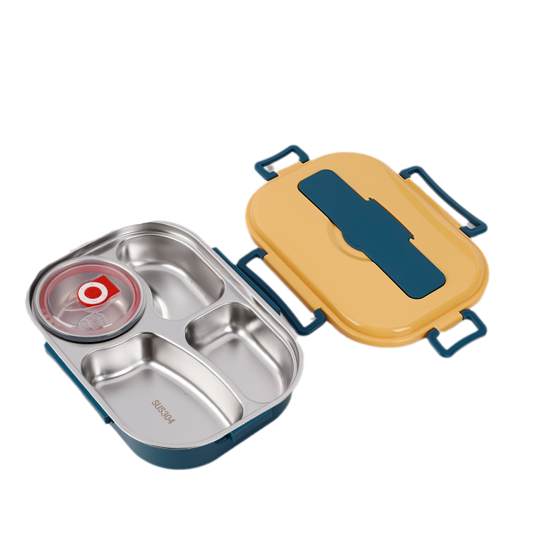 Insulated stainless steel thermal food container, keeps lunches fresh & hot for hours.