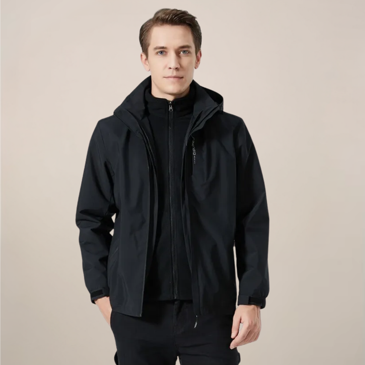 Versatile unisex windbreaker jacket with stand collar & full zip. Stylish, lightweight men's/women's outerwear for spring/autumn.