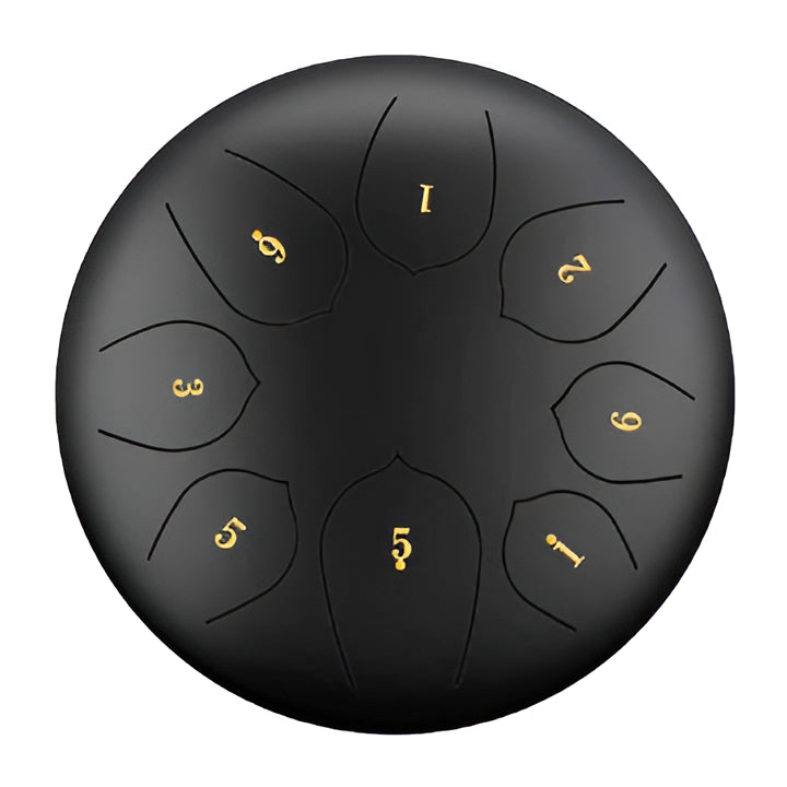 Beautiful steel tongue drum, a perfect gift for stress relief & mindfulness. Easy-to-learn percussion instrument.