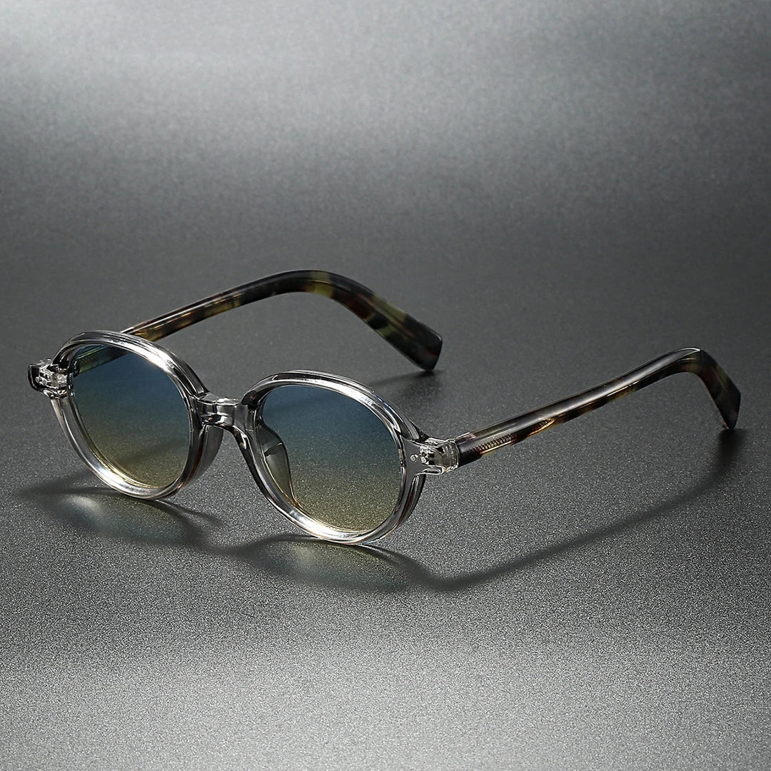 Unisex stylish round sunglasses with dark UV blocking lenses, perfect modern retro fashion eyewear accessory.